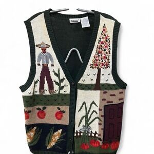 Women's Vintage Knitted Fall Vest By‎ Capacity Size Large